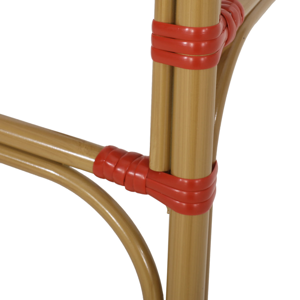 Outdoor Wicker Aluminum Barstool Set of 2, 29.5", Red