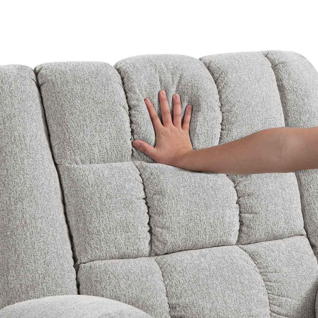 Light Gray Chenille Rocking Recliner Chair