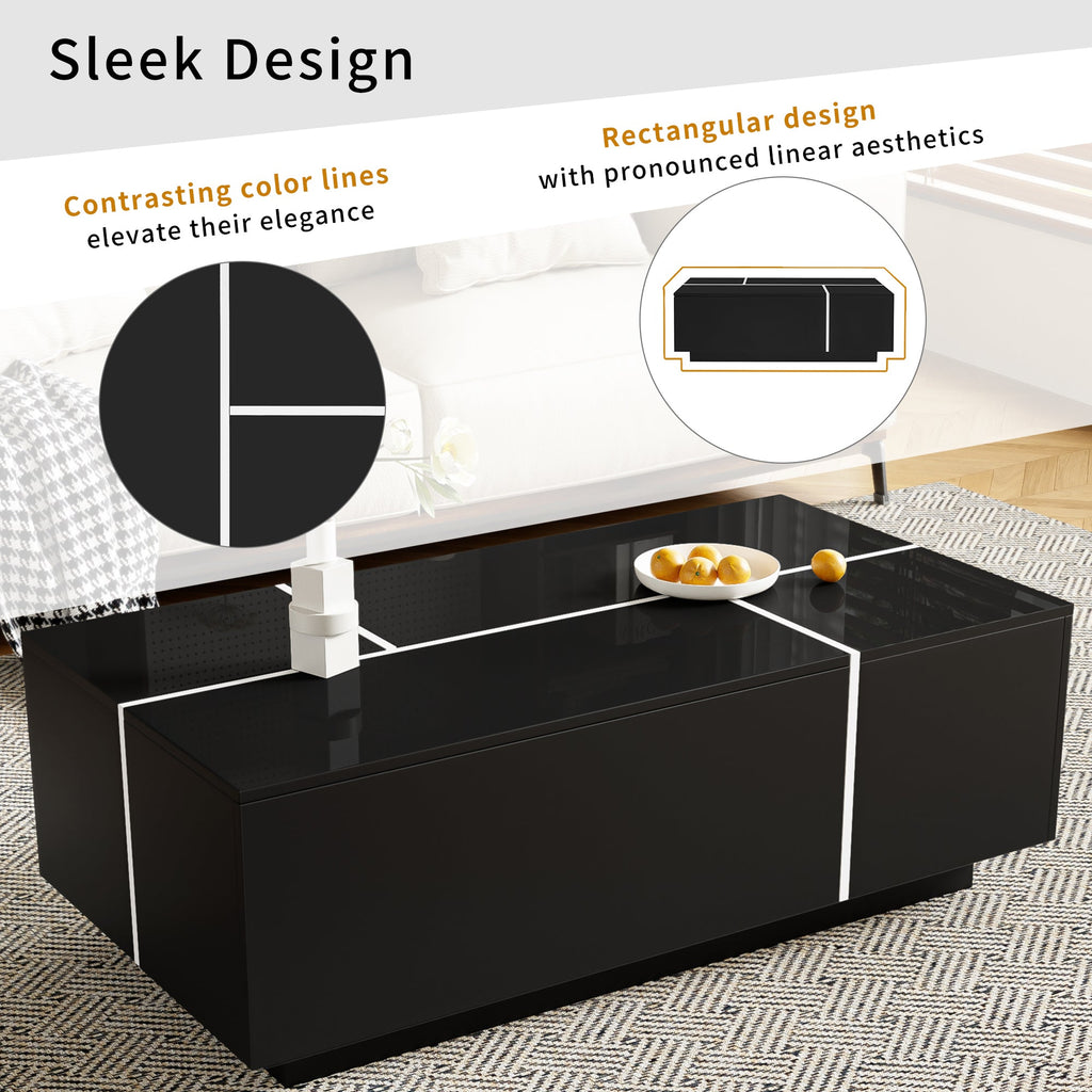 U-Can Extendable Coffee Table 47-72" with Storage Drawers