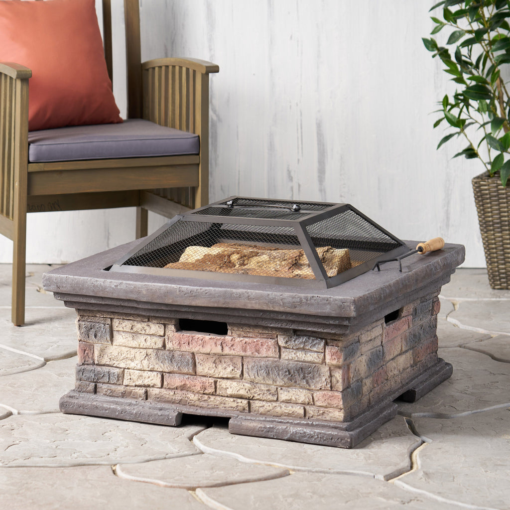 MGO 29" SQUARE WOOD BURNING FIRE PIT