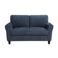 Blue Chenille 2-Seater Love Seat Plush Foam Padded Coils