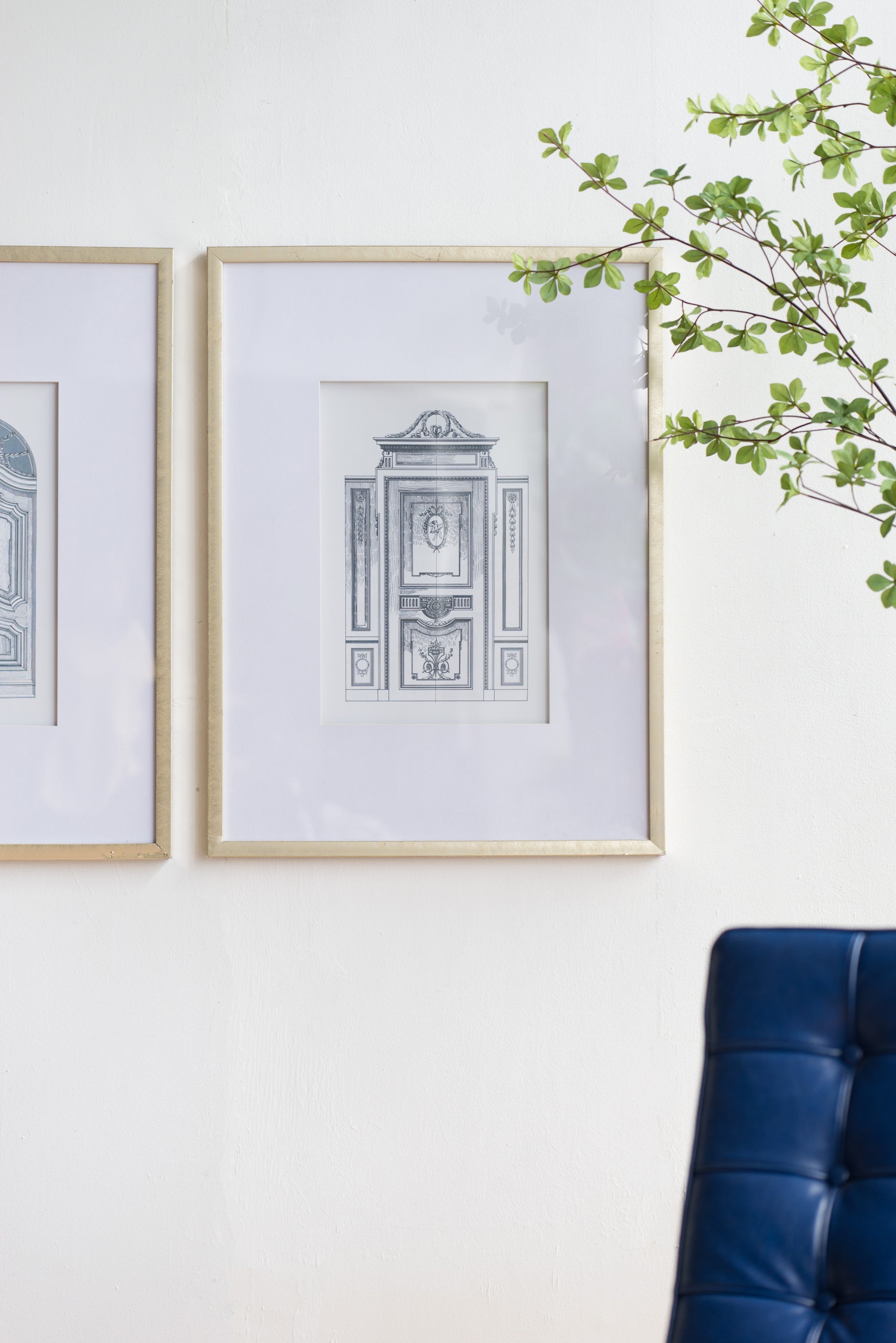 Fake Pencil Architectural Wall Art Decor 24" x 32" Set of 2