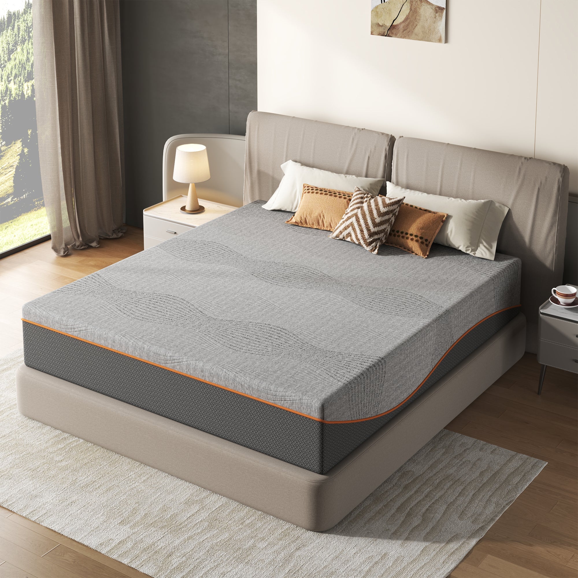 King Size 10 Inch Memory Foam Mattress, Cooling Breathable