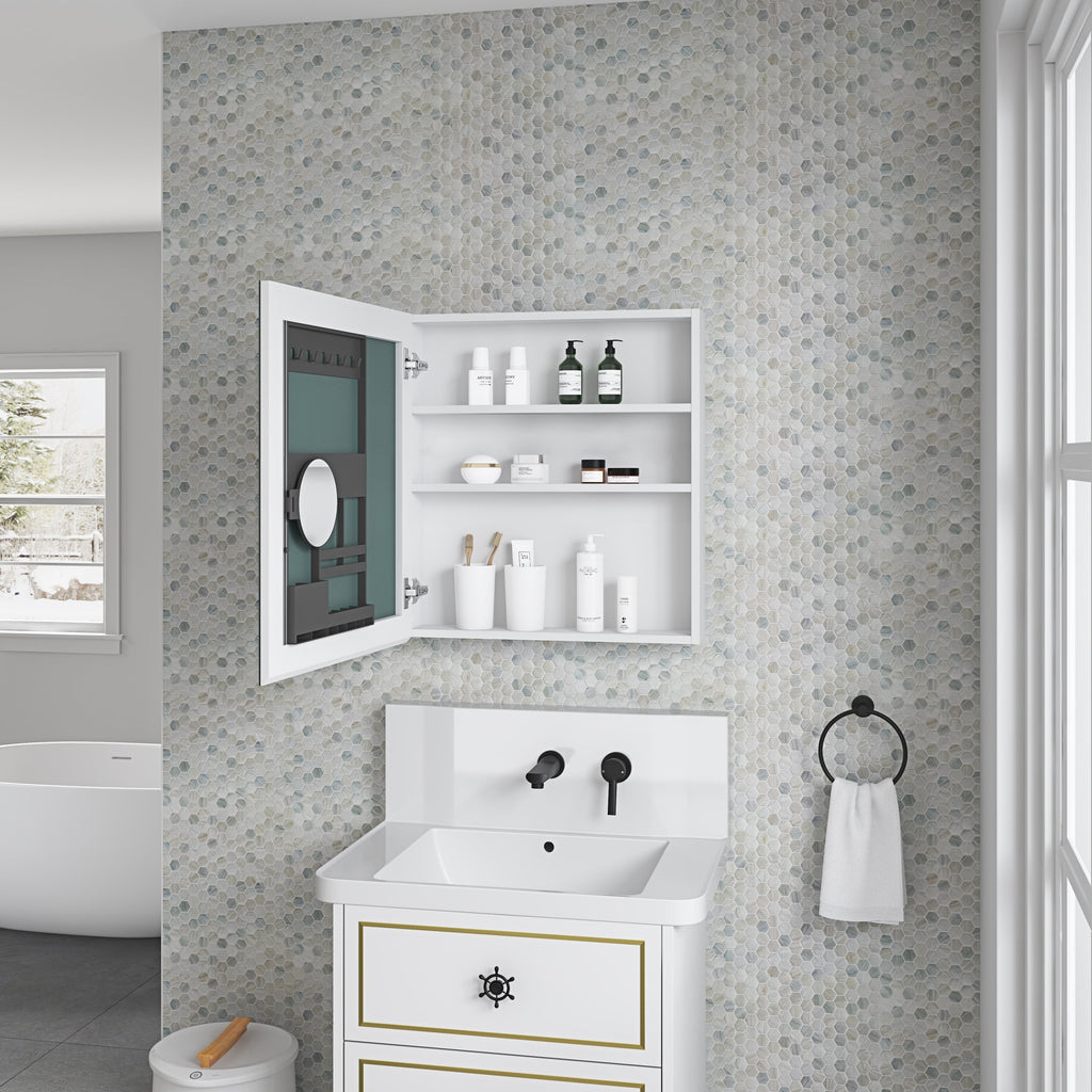 24" x 26" Frameless Beveled Mirror Medicine Cabinet Left Door