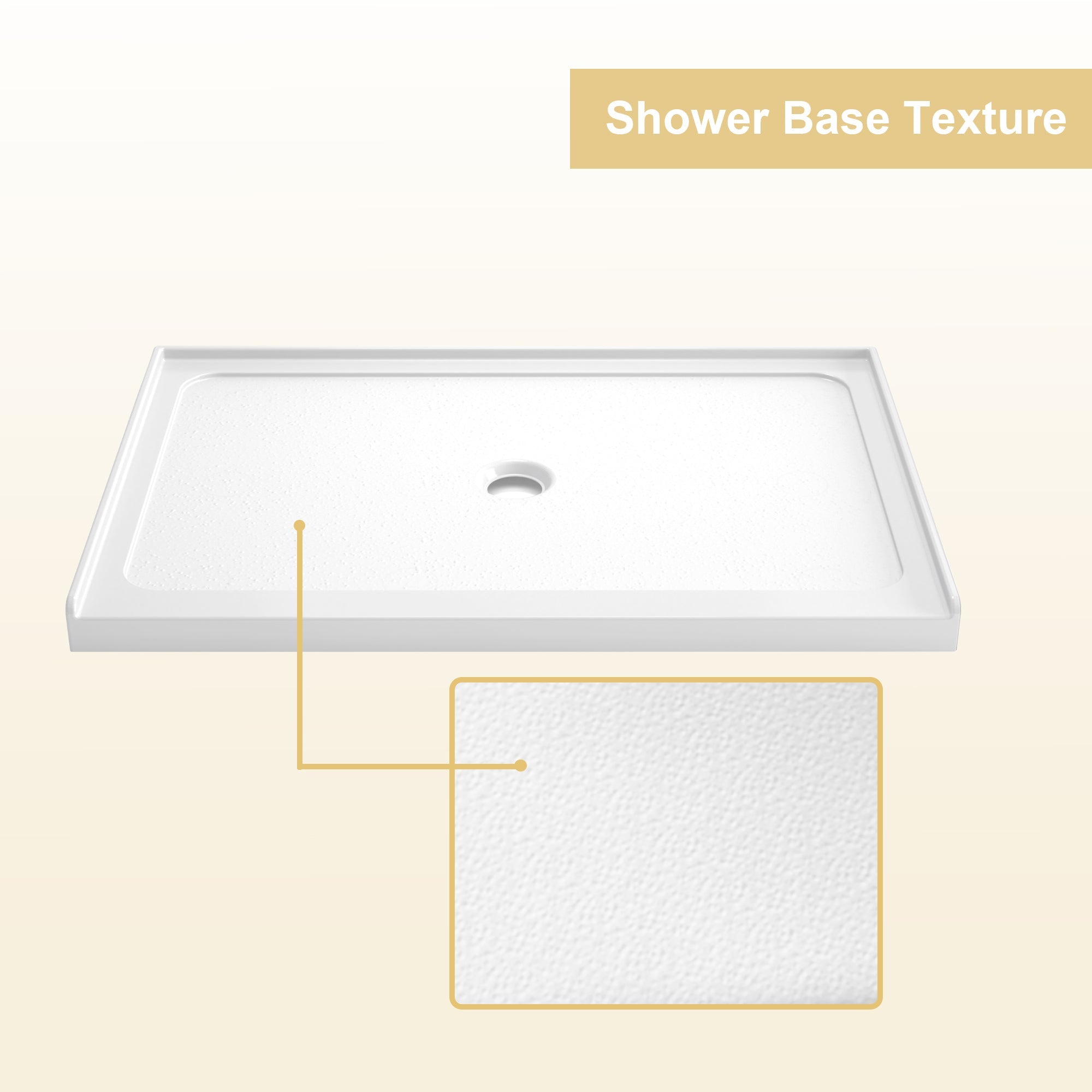 Gloss White Acrylic Shower Base 32" x 48" Center Drain