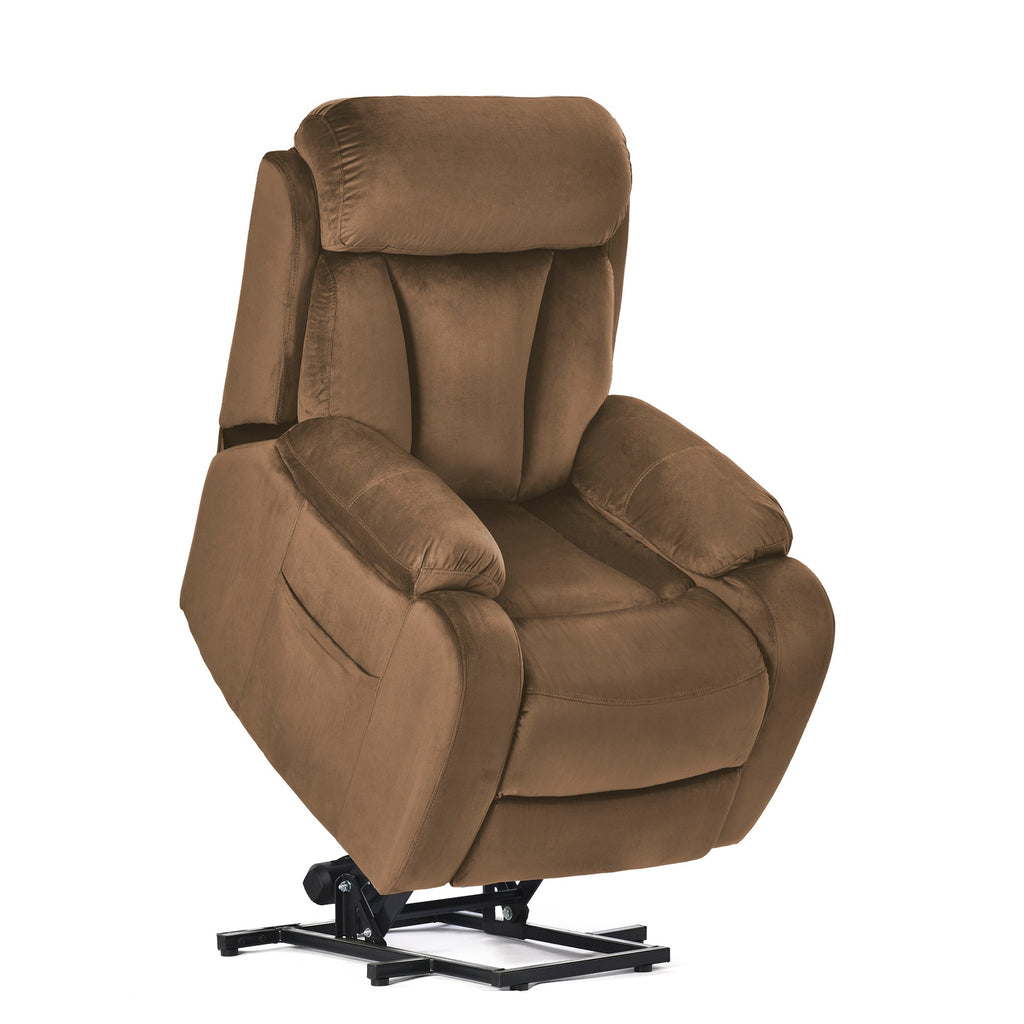 Lift Chair Recliner Power Recline Brown Cashmere for Elderly