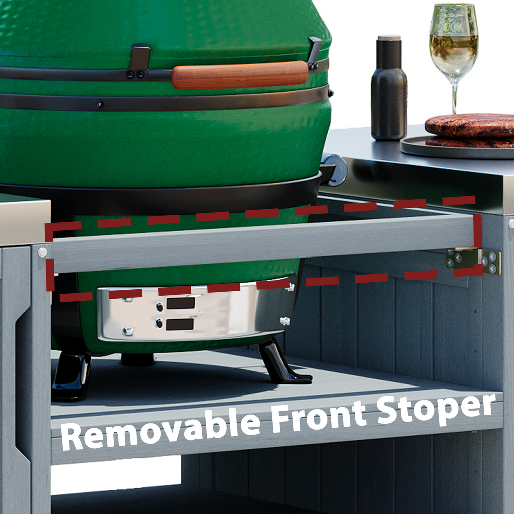 Outdoor Grill Island Cart 66.5" Stainless Steel Tabletop