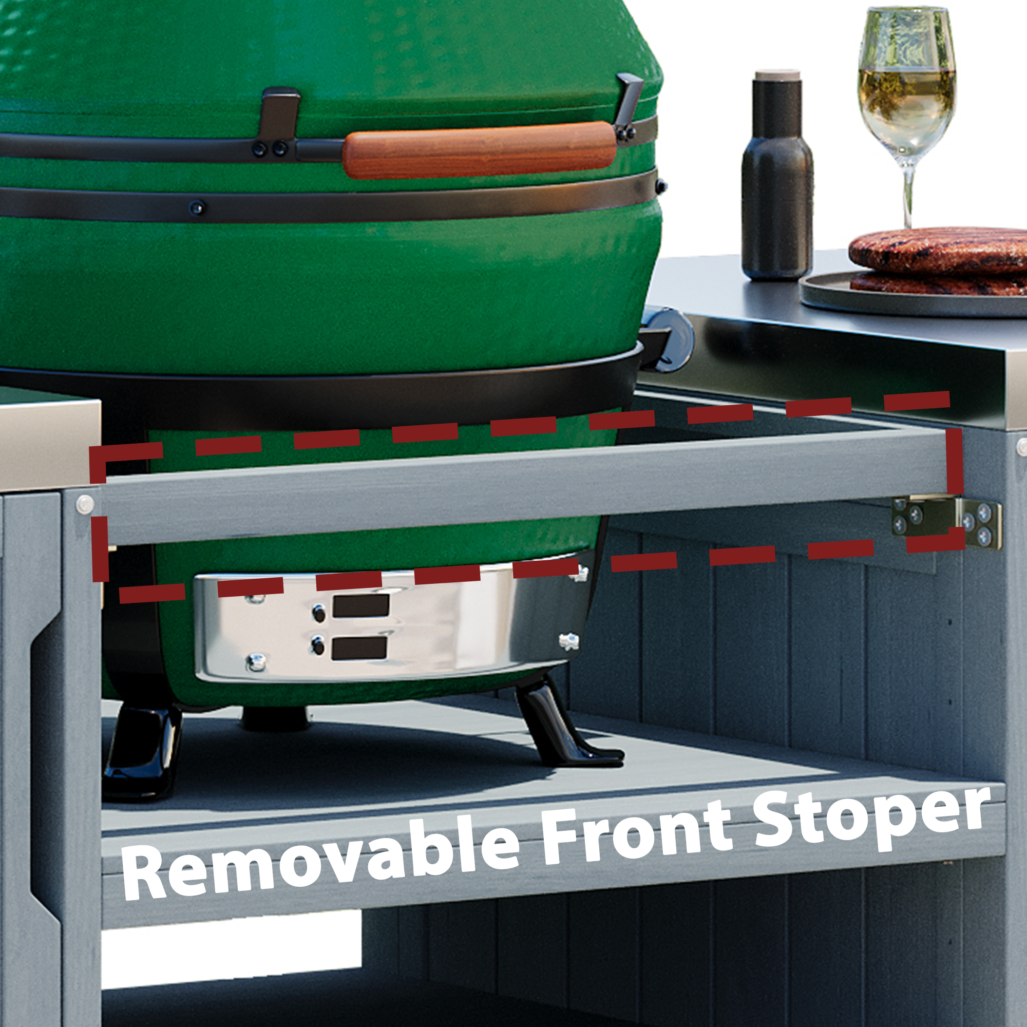 Outdoor Grill Island Cart 66.5" Stainless Steel Tabletop