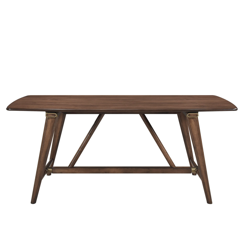 6pc Dining Set Table Bench 4 Side Chairs Brown Wood
