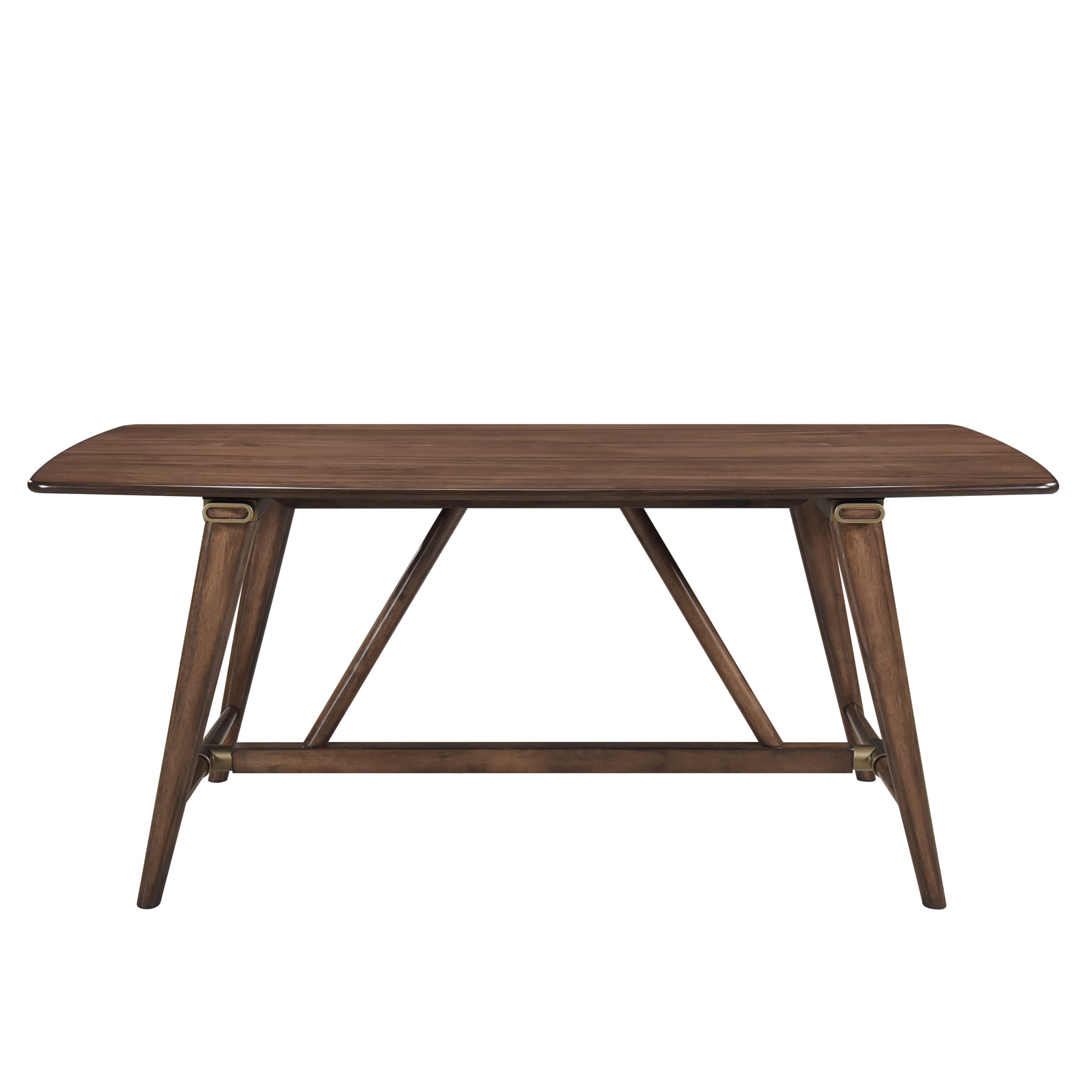 5pc Dining Set Table 4 Fabric Chairs Brown Wood Kitchen Furniture