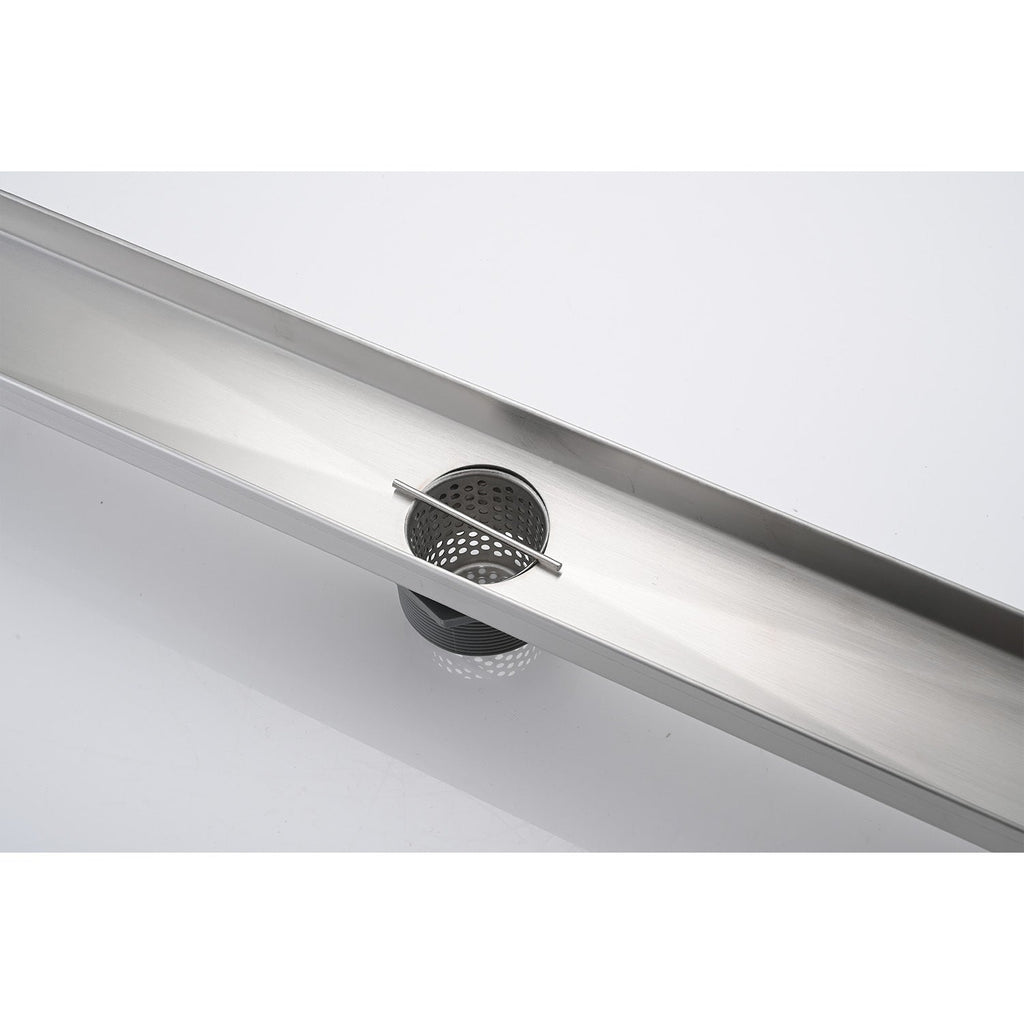 24 Inch Linear Shower Drain with Hair Strainer and Leveling Feet