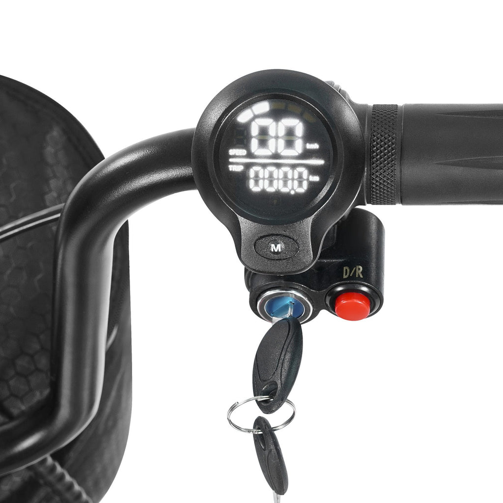 Mobility Scooter 4-Wheel Foldable Carbon Steel Orange 265 LB 48V Battery