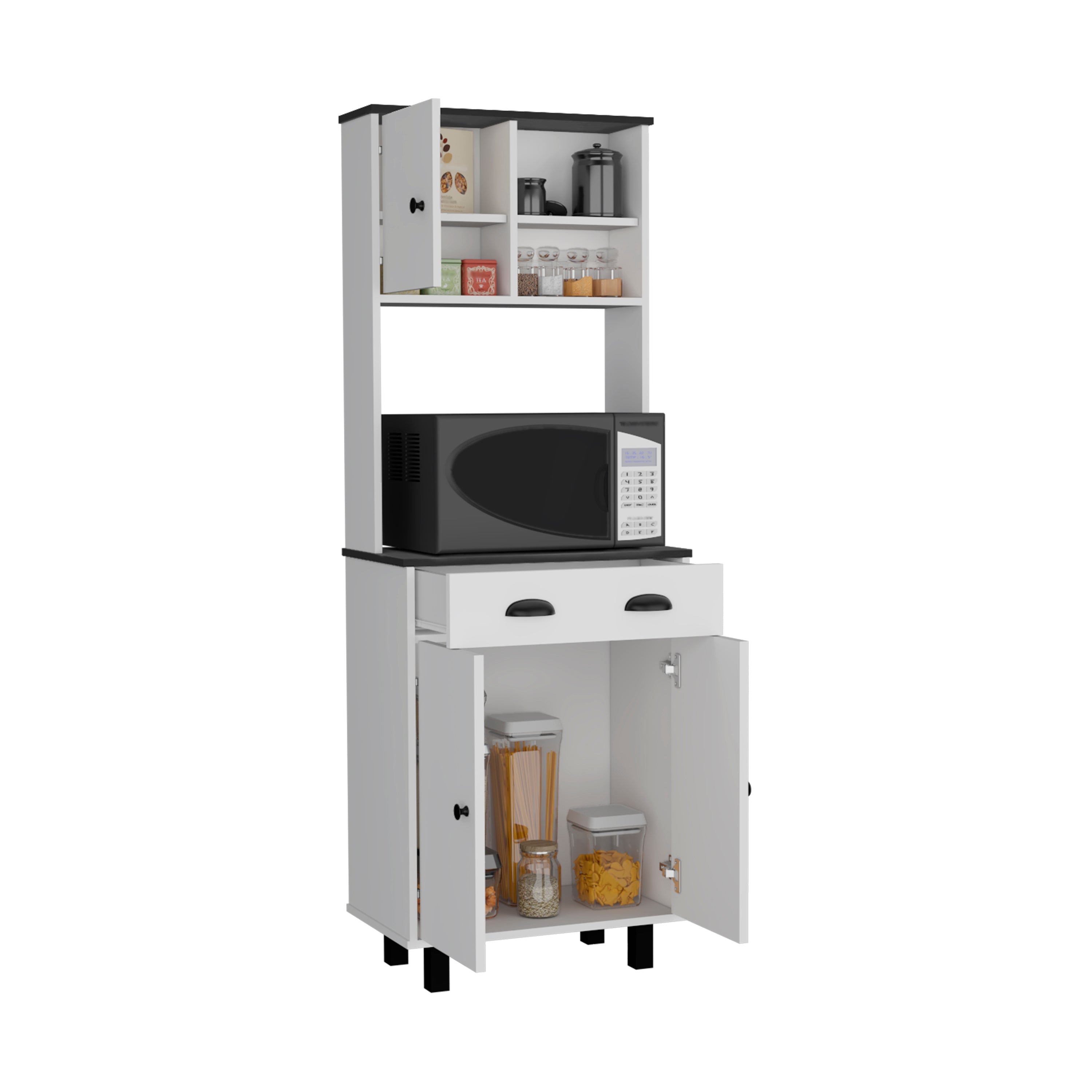 Salem Kitchen Pantry with 2 Cabinets, 2 Shelves, Drawer
