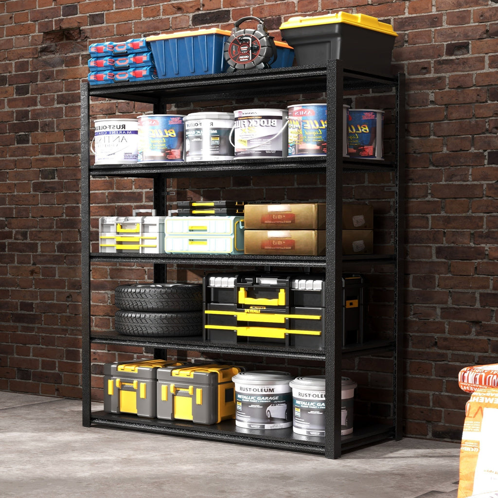 72" 5-Tier Heavy-Duty Metal Garage Shelving Adjustable Storage Rack