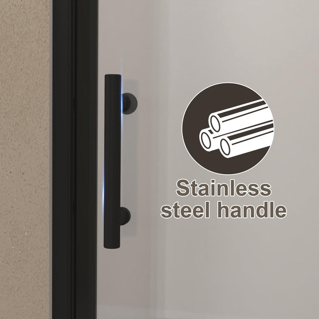 Bifold Shower Door 29-28" x 72" 6mm Tempered Glass Matte Black