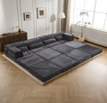 Sectional Sofa Bed Modular Circle Fleece Dark Gray 4 Seat 157 In Convertible