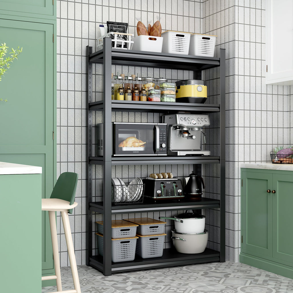 72" 5-Tier Heavy-Duty Metal Garage Shelving Adjustable Storage Rack
