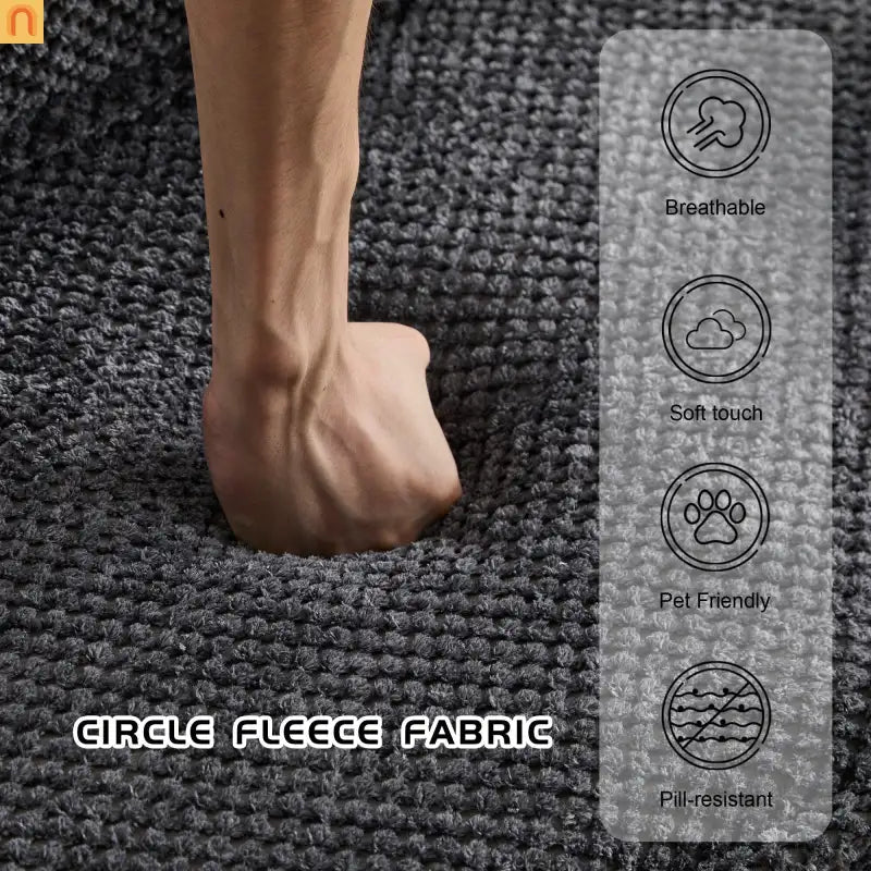 Sofa Bed Modular Circle Fleece Dark Gray Memory Foam 79 In