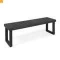 Outdoor Bench Acacia Wood Dark Gray Slat Panel 60in