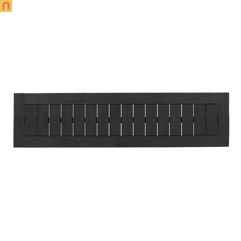 Outdoor Bench Acacia Wood Dark Gray Slat Panel 60in