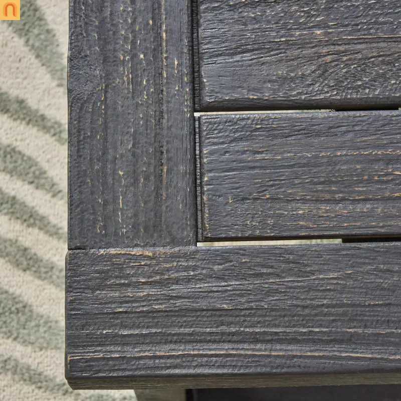 Outdoor Bench Acacia Wood Dark Gray Slat Panel 60in