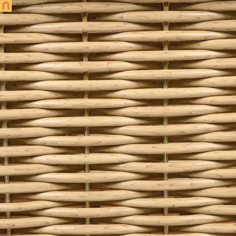 Outdoor Club Chair Acacia Wood Wicker Teak Beige Cushion Set of 2 400 LB